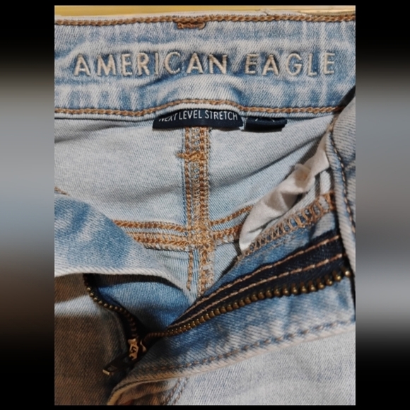 American Eagle Distressed Light Blue Women's Jeans Size 0 - Picture 5 of 8